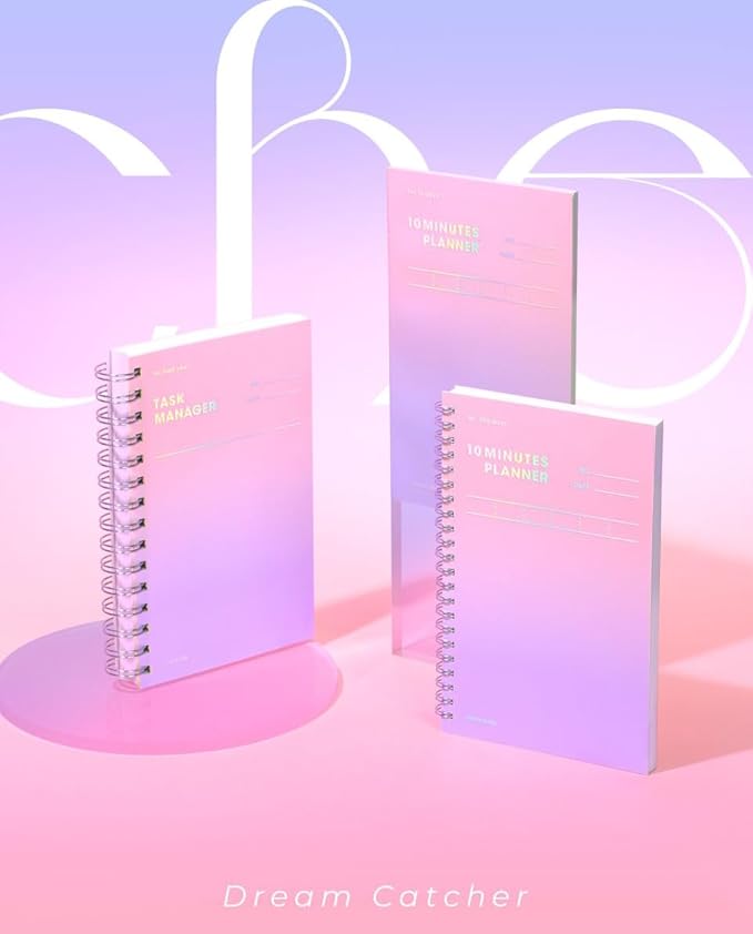motemote 10-Minute Planner 31 DAYS – Undated Daily Planner with Time Blocking, Goal Setting & Reflection – Boost Productivity & Build Better Habits in Just 10 Minutes a Day, Lightweight & Portable, Study Plan, Color Chip Edition (Dream Catcher)