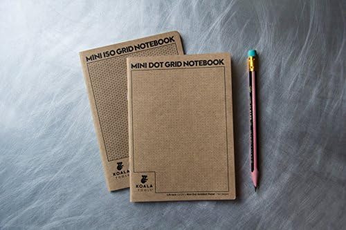 KOALA TOOLS | Mini Isometric Graph Paper Notebook | 5" x 7", 60 pp. - Kraft Cover Isometric Grid Notebooks - Suitable for Industrial, Architectural, Interior and Graphic Design