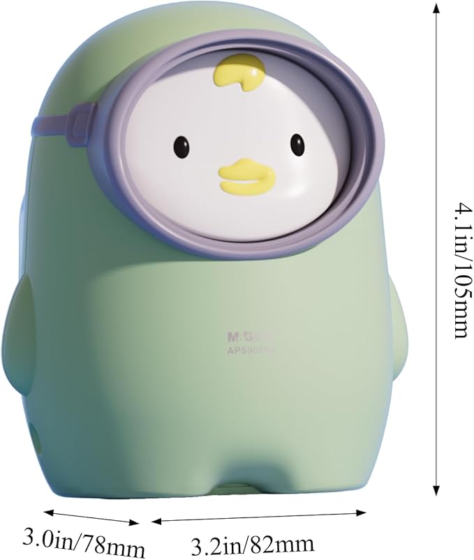 M&G Electric Pencil Sharpener, Portable Pencil Sharpener Battery/USB Dual Power Operated Sharpener for Pencils Kids Students Home Classroom School Office (Cute Duck)