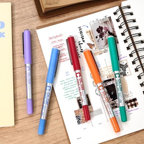 EYEYE Needle Rollerball Pens 0.5mm, 12 Assorted Colors Extra Fine Point Pen Quick Dry, Liquid Ink Pens Fine Point Smooth Writing Pen for Journaling, Note Taking, Office, Doodling & Gifts