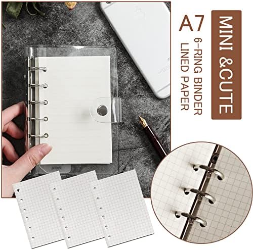 DY.2ten A7 Binder Notebook Refills - 270 Pages Graph Paper + 2 Zipper Binder Pockets + 5 Dividers + Ruler