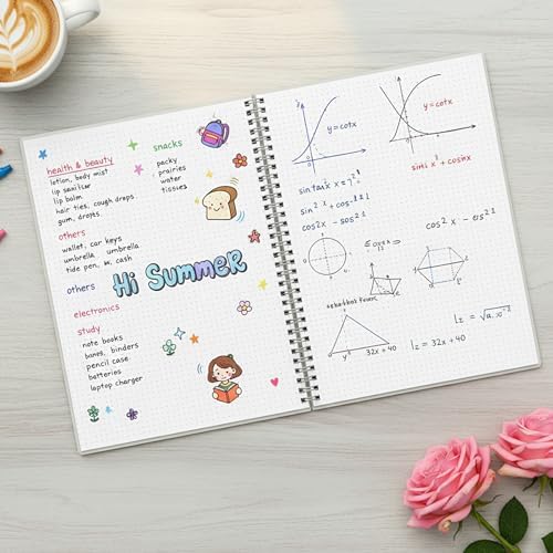 80 Sheets A4 Dot Grid Spiral Notebook with 100GSM Dotted Paper