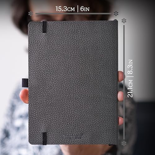 Dingbats* Wildlife Dotted Writing Journal Notebook A5 - Vegan Leather Softcover - Ideal for Work, Travel - Pocket, Elastic Closure, & Bookmark