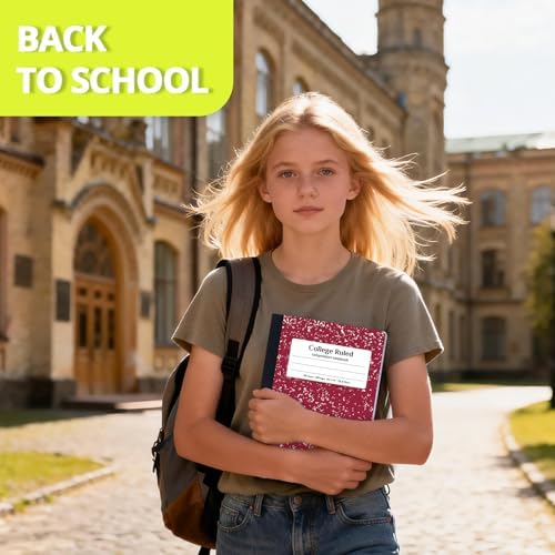 ONAVIA Composition Notebook College Ruled 6 Pack, 200 Pages, Assorted