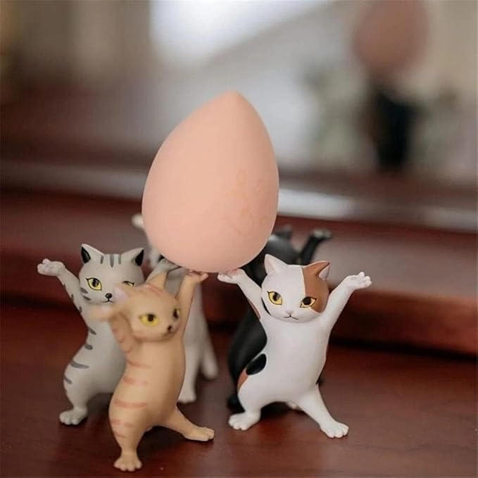 ATHAND Cat Pen Holder,Office Gift for Women Cat Pencil Holder Desk Accessories Office Decor Funny Decor Kawaii Stuff(White)
