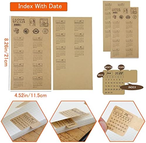DY.2ten A5 6-Hole Binder Notebook Refills Set - 135 Sheets (270 Pages) Graph Paper + 2pcs A5 Zipper Binder Pockets + 5 Pcs A5 Dividers + Index Note Tabs + index with date + Ruler