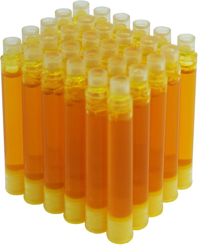 Asvine Hongdian Fountain Pen Yellow Ink Cartridges, Set of 30 Refill Ink Cartridges, 3.4 mm Bore Diameter