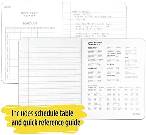 Five Star Composition Notebook, College Ruled Comp Book, Writing Journal, Lined Paper, Home School Supplies for College Students & K-12, 100 Sheets, 9-1/2" x 7-1/2", White (72490)