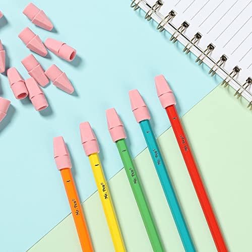 Mr. Pen- Pencil Top Erasers, 480 Pack, Pink, Latex-Free | No-Smudge Cap Pencil Erasers for Precise Erasing, Kids, Teachers, Studying Supplies