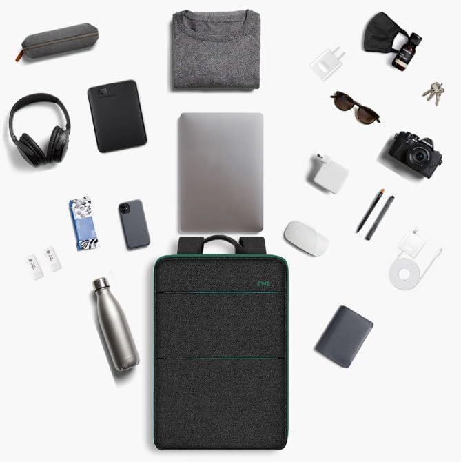 ZINZ Slim & Expandable Laptop Backpack 15 15.6 16 Inch Case, Water Resistant Travel Backpack Compatible with MacBook Pro/Neo 16" 15", Dell XPS 15 16 and Most 15" 15.6" 16" Notebooks,BK01GR01
