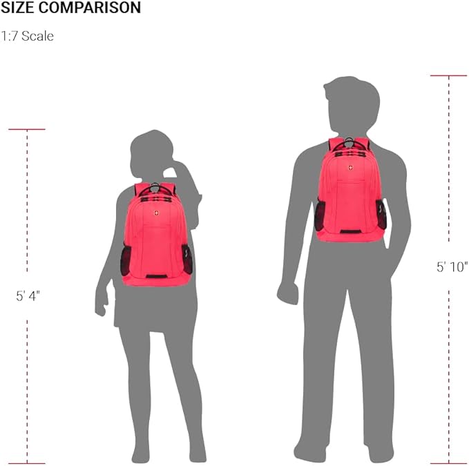 SWISSGEAR Cecil 18-Inch Laptop Backpack Fits 16-Inch Laptop, Travel Daypack with Organizer Pockets, Water Bottle Holders & Padded Straps – Teaberry