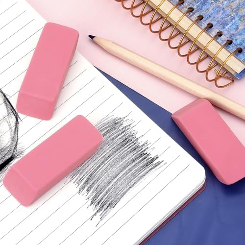 Tamaki Large Erasers, Pink, Pack of 12