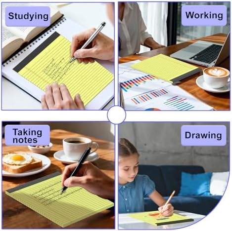 3 Pack Yellow Legal Pads 8.5 x 11 Inch, Wide Ruled Notepads Lined Memo Note Pads, 8.5x11 Inch Micro Perforated Writing Pads 30 Sheets Per Pad for Work Study Daily Note Taking List