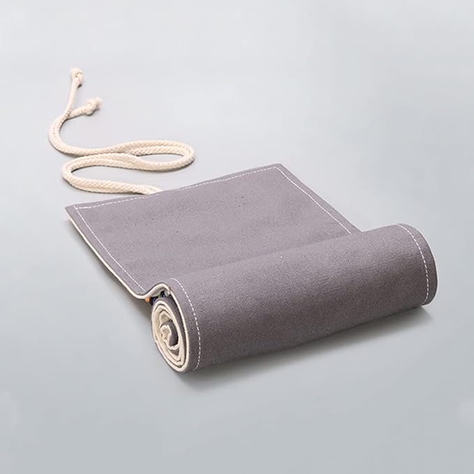 DIYOMR 24/36/72 Slots Pencil Wrap Pencil Rolls, Artist Colored Pencils Roll Up Bag Short Brushes Pouch Case Pencils Organizer for Drawing Coloring and Sketching (Grey, 72slots)
