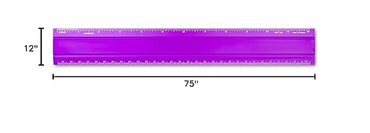 Alumicolor Aluminum Office Ruler, 12IN, Purple