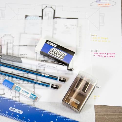 BAZIC Products Jumbo Block Erasers, Latex-Free, PVC-Free, 4 Count, 72-Case