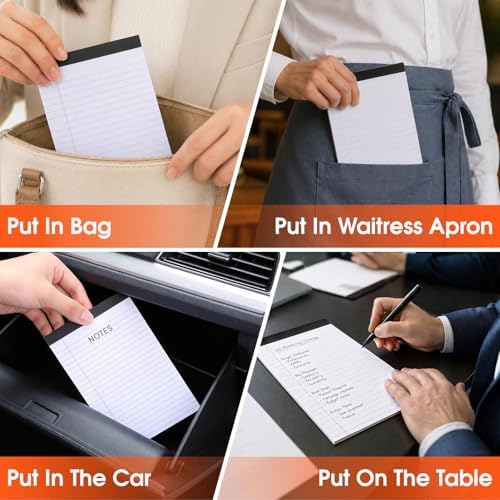 YesBes 48 Pack Note Pads Bulk, Small Legal Pads 5" x 8" Narrow Ruled Lined Writing Pad, 30 Sheets (60 Pages) Notepad for Office Home School, Perforated, Office Supplies