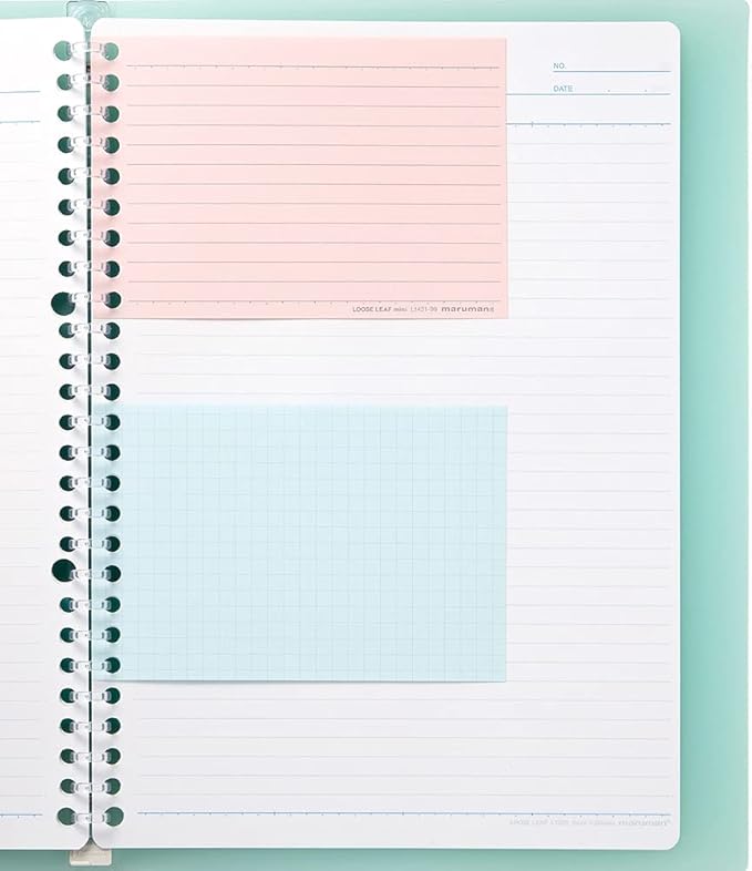 Maruman Loose Leaf Paper B7 Mini 5mm Grid 9 Holes 100 Sheets (L1432) x 2