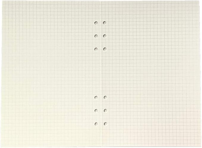 Grid Square Spiral Notebook Refill,A5 Planner Inserts 6 Ring Binder Refill, for Filofax, 90 pages double sided printed, Harphia(A5 5.59 x 8.27'',Gridsquare)