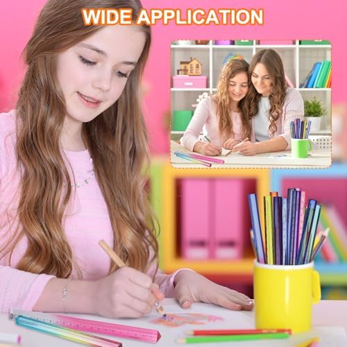 HARFINGTON 2pcs Acrylic Clear Straight Rulers 15/20cm Metric,Colorful | Transparent Gradient Three-Dimensional Plastic Ruler Square Cube Measuring Tool for Classroom