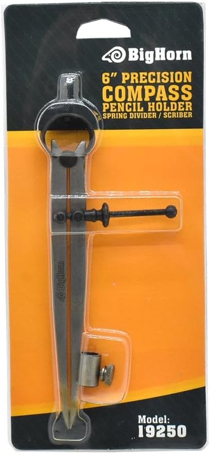 Big Horn 19250 6" Precision Compass Pencil Holder/Spring Divider/Scriber