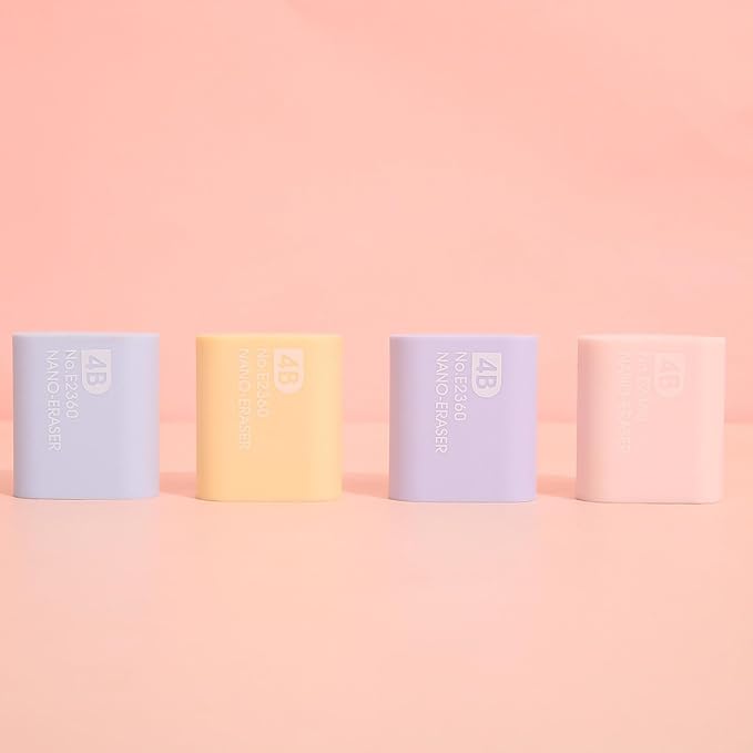 6pcs Nano Dust-Free 4B Eraser with Scratch Free and Chip Free Creativity, Simple and Pure Color Rubber-Nano dust- Rubber (6 Small Pieces)