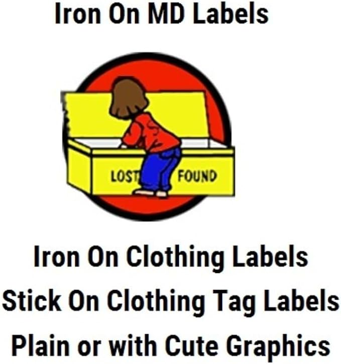 100pc Iron On Name Tags for Clothing 3/4" x 2" Large | Large Up to 4 Lines of Print, Fabric Clothing Labels, For Nursing Homes Summer Camp