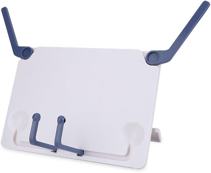 Dioche Book Stand Cookbook Holder Desk Reading with 5 Adjustable Height, Foldable and Portable Sturdy Bookstands for Textbook, Recipe, Magazine, Music Books, Laptop, Tablet