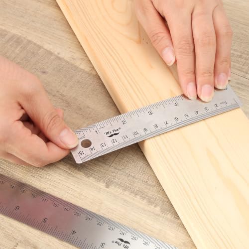 Mr. Pen- Metal Ruler with Non-Slip Cork Back, 2 Pack, 6" and 12"