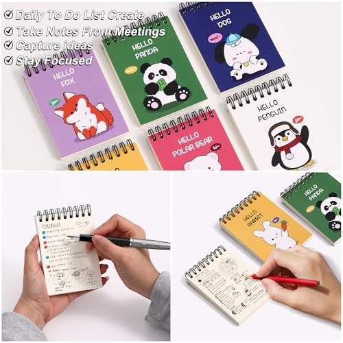 Blank Page Journal 8pcs Small Blank Journal Unlined Mini Spiral Note Pads Mini Top Spiral Notebook 3.1" X 4.3" Small Notebook Unlined Pocket Notebook Blank Pages Spiral Notepads 160 Pages Unlined Notebook Little Memo Steno Note