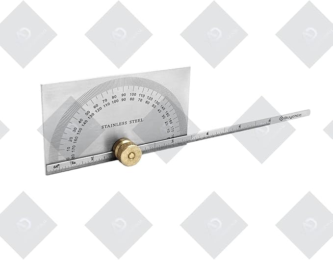 Stainless Steel Protractor 0-180 degrees Machine Tools (Square Head Depth cum Degree Protractor)