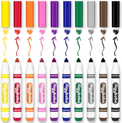 120 Count Washable Markers, 12 Packs, 10 Colors, School Supplies Bulk