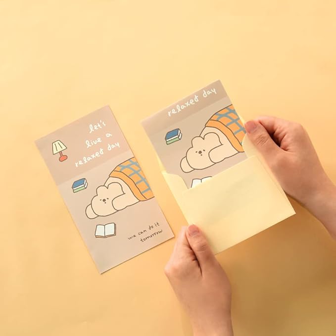 Monolike Story town Afternoon A Mini Letter Paper and Envelopes Set - 8Type, 32 Letter Paper + 16 Envelopes
