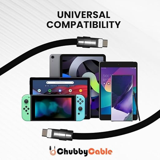 chubbycable Black Chubby Black Samurai Edition 120W USB C Cable Fast Charging Cable Durable Silicone Charger Cord Compatible with iPhone 17-15 Series iPad MacBook Airpods, USB A to Type C, 8.5FT