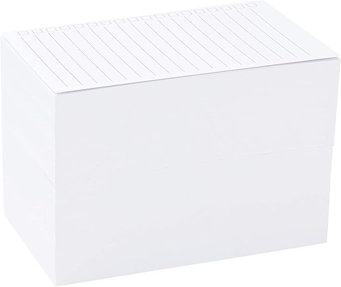 Okuna Outpost Note Cards - Vertical Index Card Layout for Task Management - Check Box To-Do Slip for Task Tracking - Durable Paper Stock To do Pad for Versatile Notes - Bulk, 3 x 5 In, White