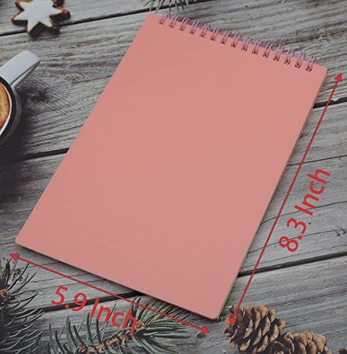 Yansanido Top Bound Spiral Notebook, 3 Pcs 3 Color A5 Size Thick Plastic Hardcover 8mm Ruled Paper 80 Sheets (160 Pages) Journal for School and Office Supplies (Light Color)