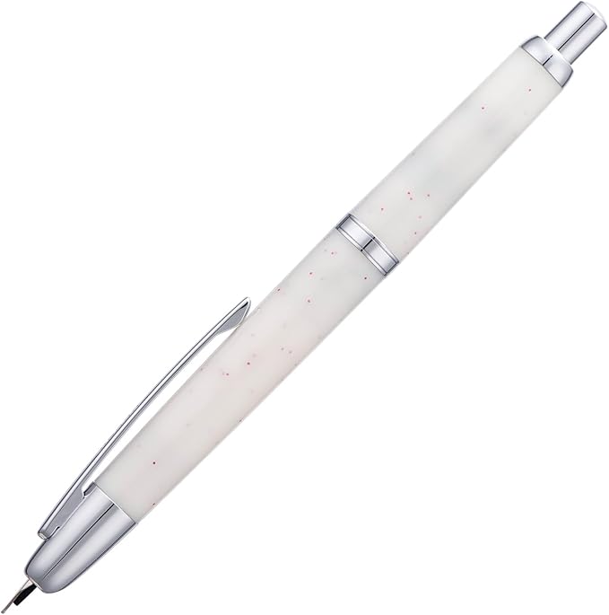 Jinhao 20 Press Fountain Pen, Snow White Retractable Fine Nib with Ink Converter Set (Silver Clip)