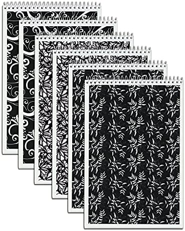 Tops Designer Steno Pads 6-Inch x 9-Inch Gregg Ruled Black/White 80 Sheets/Pad
