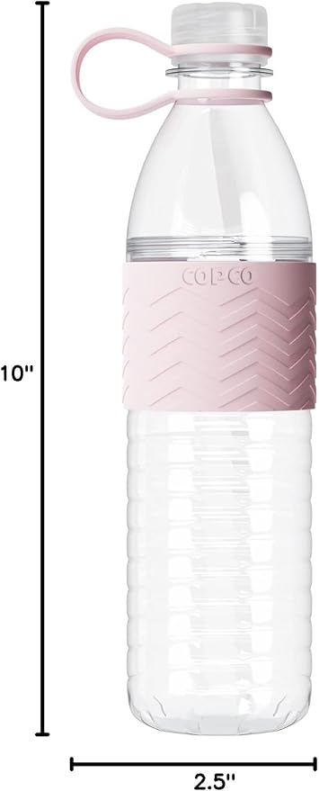 Copco Hydra 20 oz Water Bottle with Carrying Loop – Leak Proof, BPA Free Tritan, Dishwasher Safe, Twist-Open Body, Non-Slip Silicone Grip, Perfect for Gym, Travel & Daily Use (Pink)