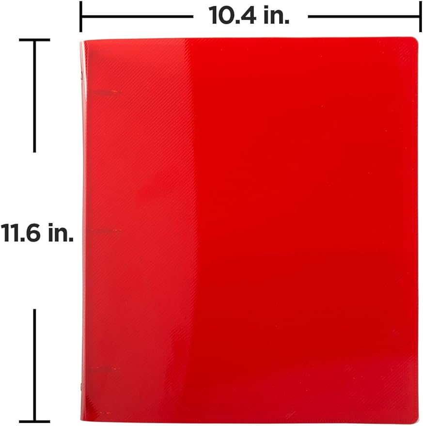 JAM PAPER Plastic 1 inch Binder - Red 3 Ring Binder - Sold Individually
