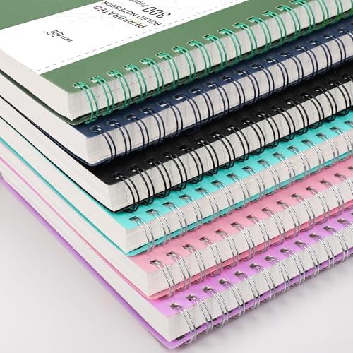 RETTACY Spiral College Ruled Notebook, 300 Perforated Pages (8.2" x 11.2")