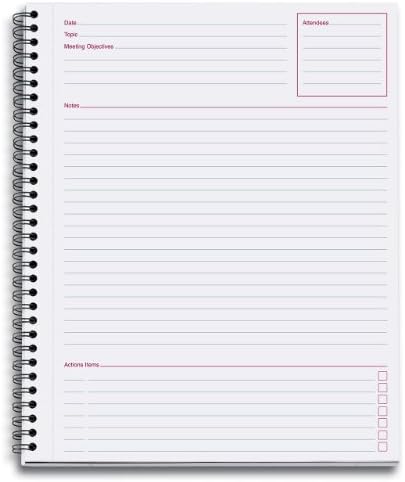 Cambridge Limited Business Notebook,Meeting Format,Legal Ruled Paper,8-1/4" x 11",80 Sheets,Flexible Soft Touch Cover,Wirebound,Gray (06132),(Pack of 6)