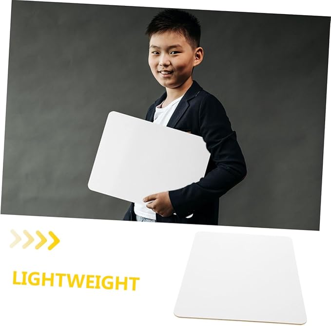 Angoily 2pcs Double-Sided Dry Erase Lapboards Portable Plastic Writing Boards Reusable Whiteboards for Classroom Students Teachers Erasable Note Taking