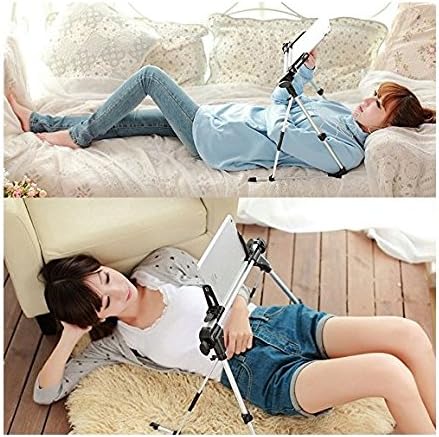 AFUNTA Tablet Stand, Adjustable Portable Foldable Phone Holder for Floor Desk Sofa Bed, Compatible iPad 2 3 4 5 Samsung Iphone6-16 Plus, Car, Bedroom, Kitchen, Office