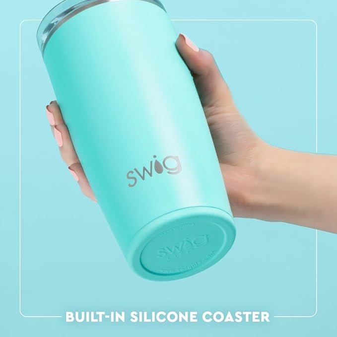 Swig Life 22oz Insulated Tumbler, Travel Coffee Tumbler with Lid, Cup Holder Friendly Travel Coffee Mug, Stainless Steel, 22 oz Tumblers, Reusable Insulated Mug with Lid (Shimmer Periwinkle)
