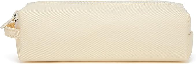Pencil Case Soft School Pencil Pouch Bag for Easy Carry Stylish and Durable (Cream)
