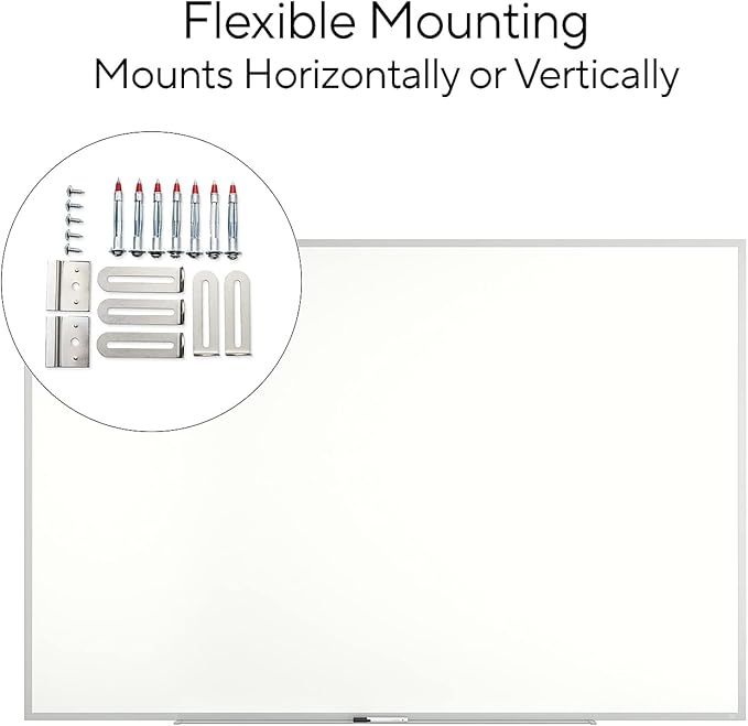 Staples TRU RED Melamine Dry Erase Board, Gray Frame, 6' x 4'