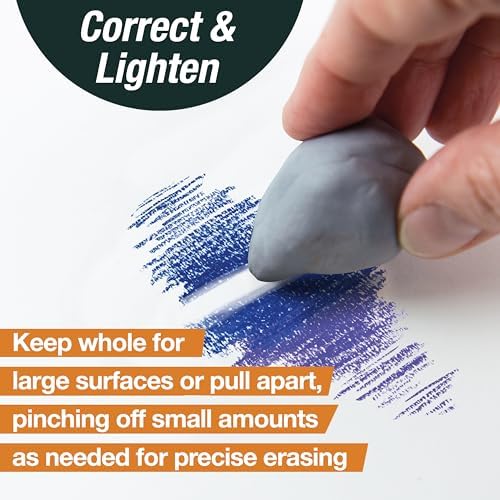 Faber-Castell Erasers - Drawing Art kneaded Erasers, Large Size Grey - 4 Pack