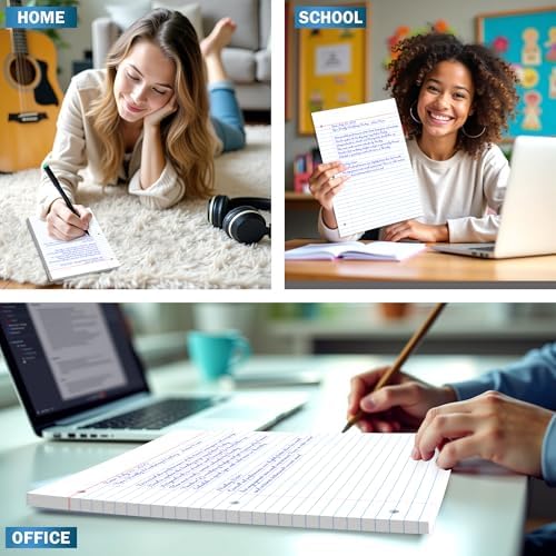 Loose Leaf Paper, 100 Sheets, Wide Ruled Filler Notebook Paper, 8" x 10.5", Bulk Notebook Papers,3 Hole Punched Loose Leaf Paper for 3 Ring Binders,Loose Leaf Office Paper, (White)