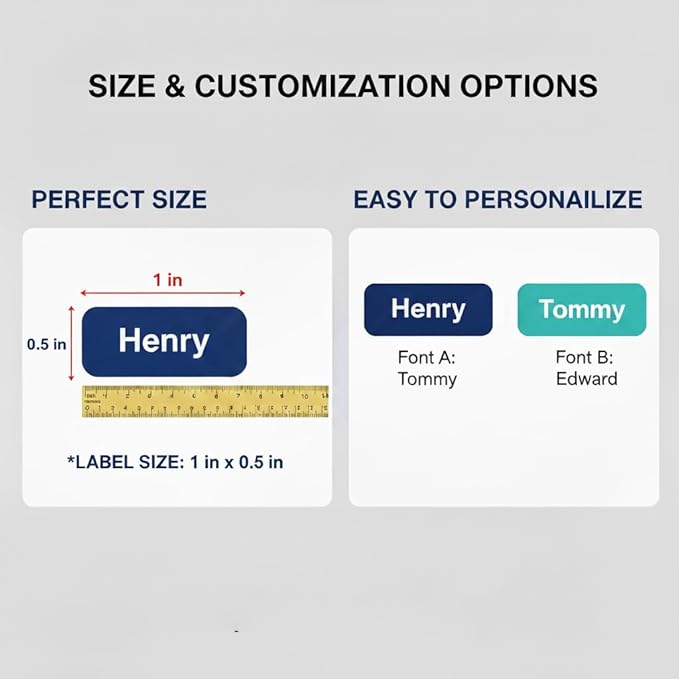 Personalized Name Labels for Kids – 60 Waterproof Peel-and-Stick Labels for Clothes, Lunch Boxes, Water Bottles, Laundry Bags – Durable, Dishwasher & Microwave Safe, Perfect for Camp, Daycare, School